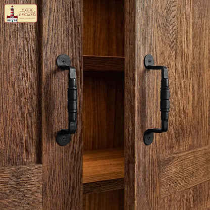 Barrel Shaped Iron Pull Handle Set of 2