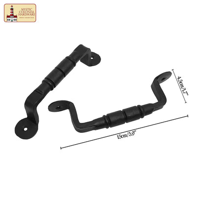 Barrel Shaped Iron Pull Handle Set of 2
