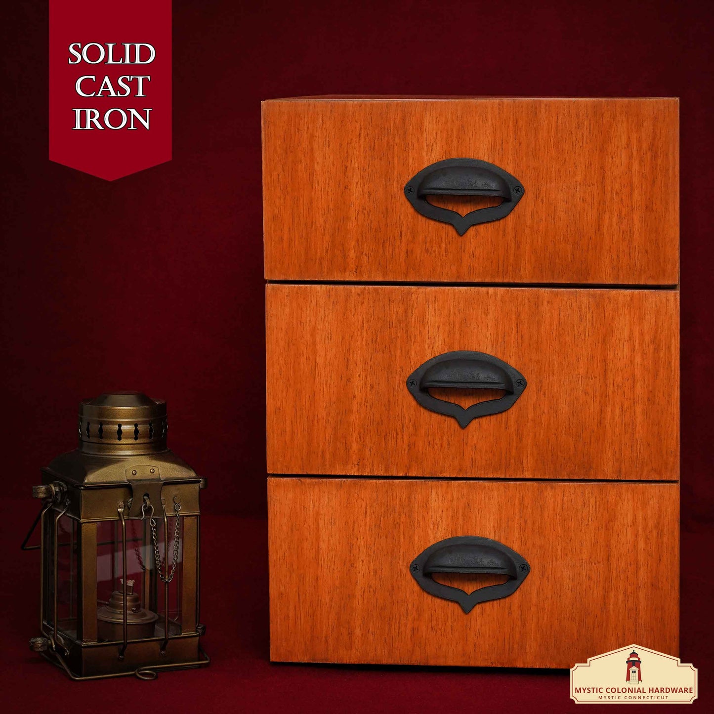 Rustic Cast Iron Set of 4 Plain Drawer Pulls Cabinet Cup Pulls: Ideal for Victorian, Colonial, Retro, Steampunk, Gothic, Baroque, and Medieval Settings, (10.2x6.5) cm