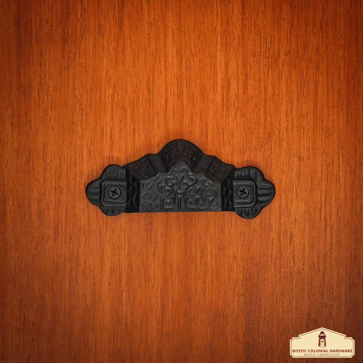 Rustic Cast Iron Set of 4 Drawer Pulls Cabinet Cup Pulls: Ideal for Victorian, Colonial, Retro, Steampunk, Gothic, Baroque, and Medieval Settings, (10.1x4.1) cm