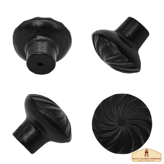 Hand Forged Iron Cabinet Knob Pull Antique Rustic Knobs for Kitchen Cabinet Drawer Pull Handles with Hardware: Pack of 4