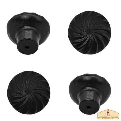 Hand Forged Iron Cabinet Knob Pull Antique Rustic Knobs for Kitchen Cabinet Drawer Pull Handles with Hardware: Pack of 4