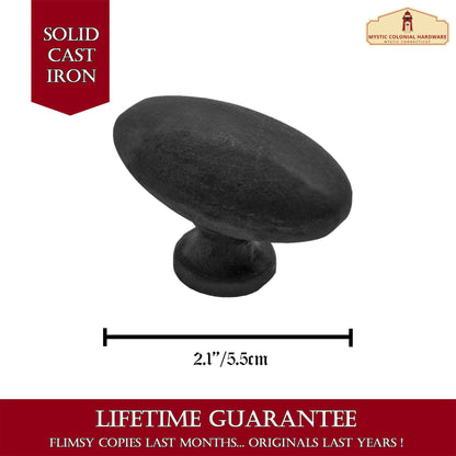 Hand Forged Iron Cabinet Knob Pull Antique Rustic Knobs for Kitchen Cabinet Drawer Pull Handles with Hardware: Pack of 4