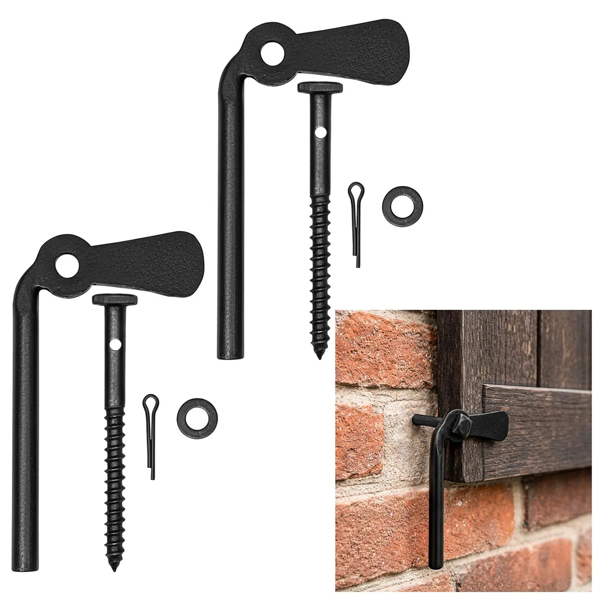 Iron Shutter Holdbacks Set of 2