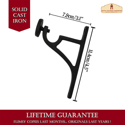 Heavy Duty Curtain Rod Brackets, Black Verticle Wall Mounting Curtain Brackets for Blinds Windows, Adjustable Drapery Rod Holders, Extendable Window Hardware Brackets for 1” Rod