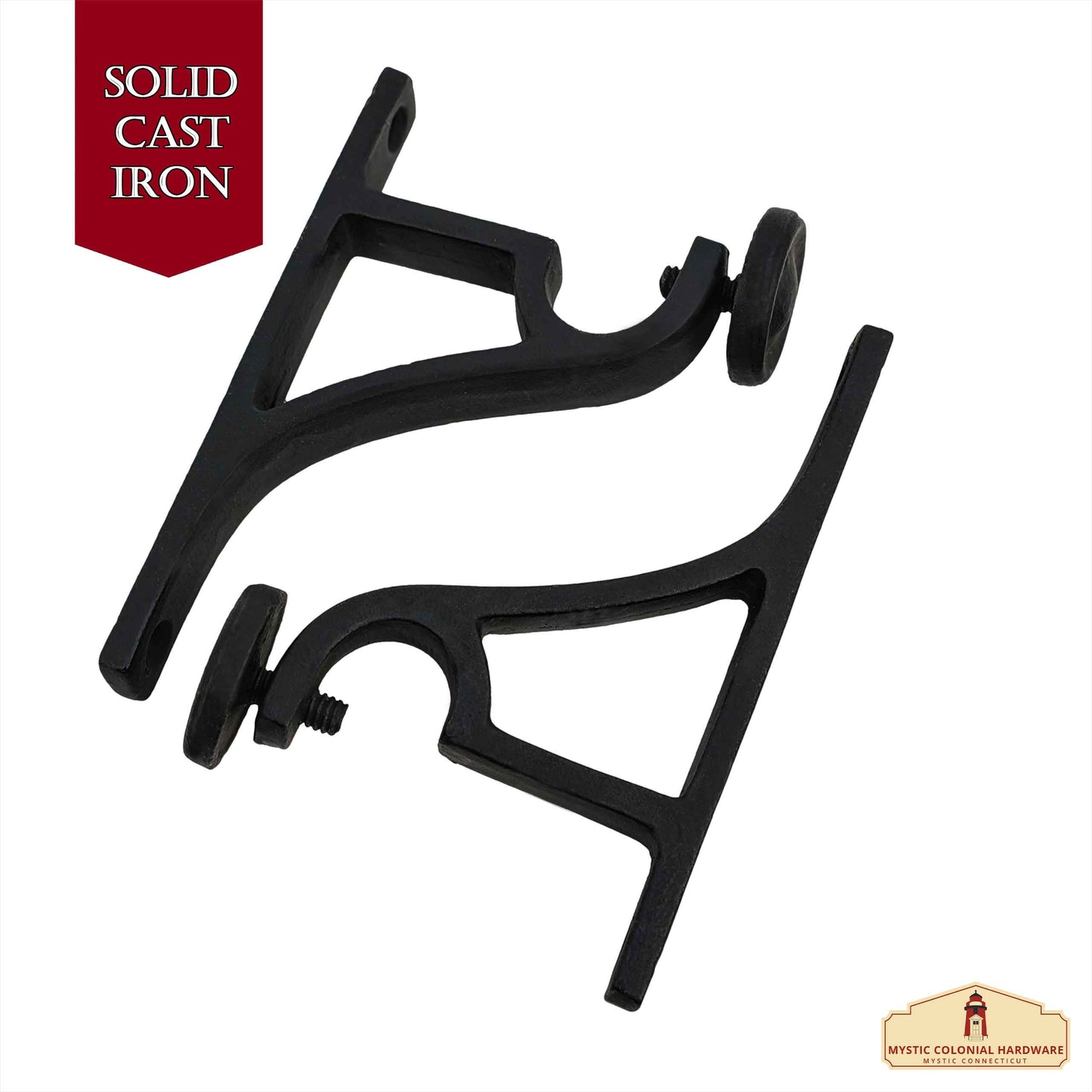 Heavy Duty Curtain Rod Brackets, Black Verticle Wall Mounting Curtain Brackets for Blinds Windows, Adjustable Drapery Rod Holders, Extendable Window Hardware Brackets for 1” Rod in Pair