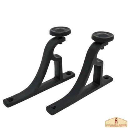 Heavy Duty Curtain Rod Brackets, Black Verticle Wall Mounting Curtain Brackets for Blinds Windows, Adjustable Drapery Rod Holders, Extendable Window Hardware Brackets for 1” Rod in Pair