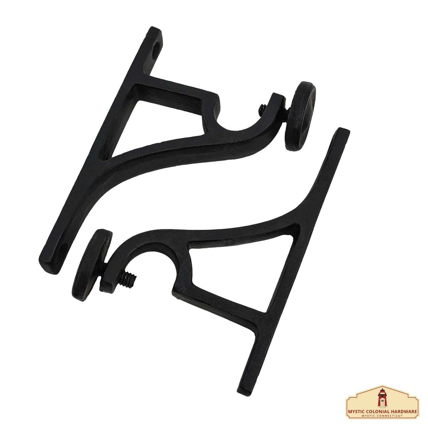 Heavy Duty Curtain Rod Brackets, Black Verticle Wall Mounting Curtain Brackets for Blinds Windows, Adjustable Drapery Rod Holders, Extendable Window Hardware Brackets for 1” Rod in Pair