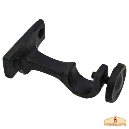Heavy Duty Curtain Rod Brackets, Black Horizontal Wall Mounting Curtain Brackets for Blinds Windows, Adjustable Drapery Rod Holders, Extendable Window Hardware Brackets for 1” Rod in Pair