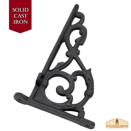 4" X 6" Shelf Brackets - Solid Forged Iron Victorian, Colonial, Retro, Steampunck, Gothic, Baroque Medieval