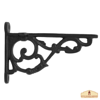 4" X 6" Shelf Brackets - Set of 2 Pcs Solid Forged Iron Victorian, Colonial, Retro, Steampunck, Gothic, Baroque Medieval