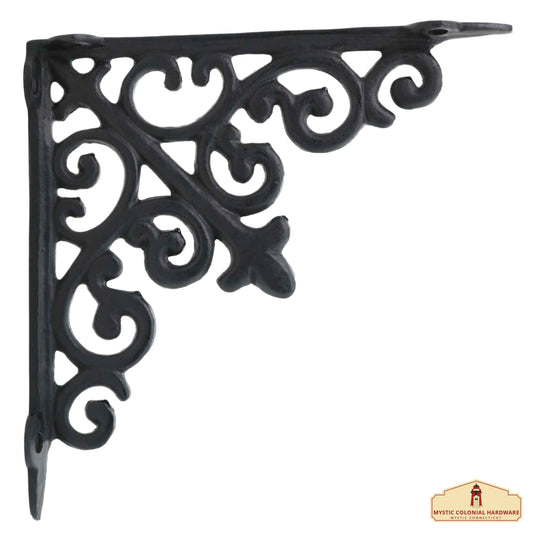 8" X 8", Shelf Bracket - Solid Forged Iron Victorian, Colonial, Retro, Steampunck, Gothic, Baroque Medieval