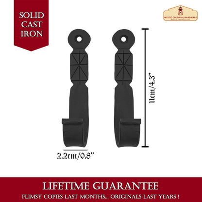 Rustic Forged Iron Wall Hooks, Heavy Duty Retro Utility Hooks for Hanging Coat, Bag, Towel, Robe, Hat and More, Finish : Oil Blackened