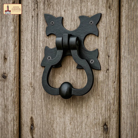 Gothic Iron Made Forged Door Knocker, Black, Old Medieval Look