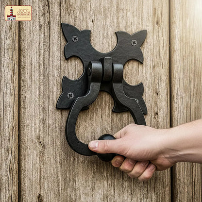 Gothic Iron Made Forged Door Knocker, Black, Old Medieval Look