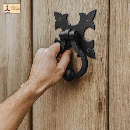 Gothic Iron Made Forged Door Knocker, Black, Old Medieval Look