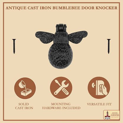 Bumblebee Door Knocker – Solid Cast Iron Front Door Knocker