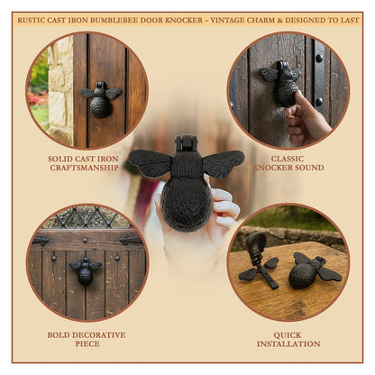 Bumblebee Door Knocker – Solid Cast Iron Front Door Knocker