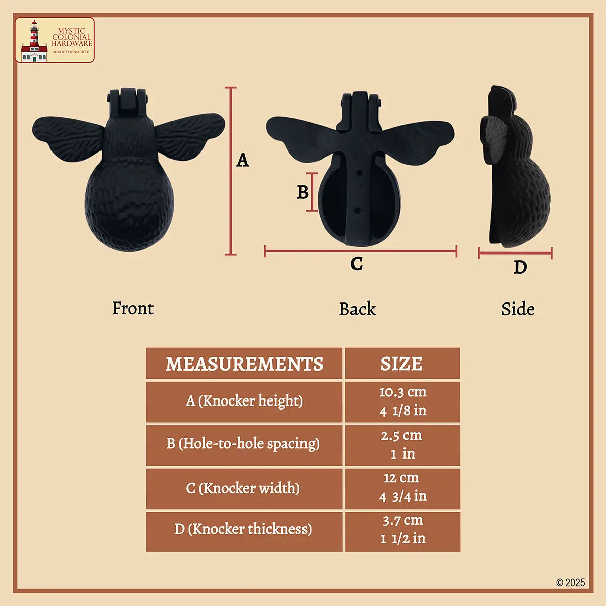 Bumblebee Door Knocker – Solid Cast Iron Front Door Knocker