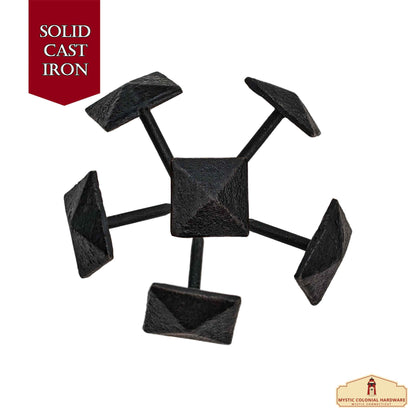 Nails Iron Textured Iron Clavos Decorative Nails, Hand Forged, Natural Oil Blackened Finish, Set of 6 Pcs