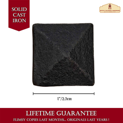 Nails Iron Textured Iron Clavos Decorative Nails, Hand Forged, Natural Oil Blackened Finish, Set of 6 Pcs