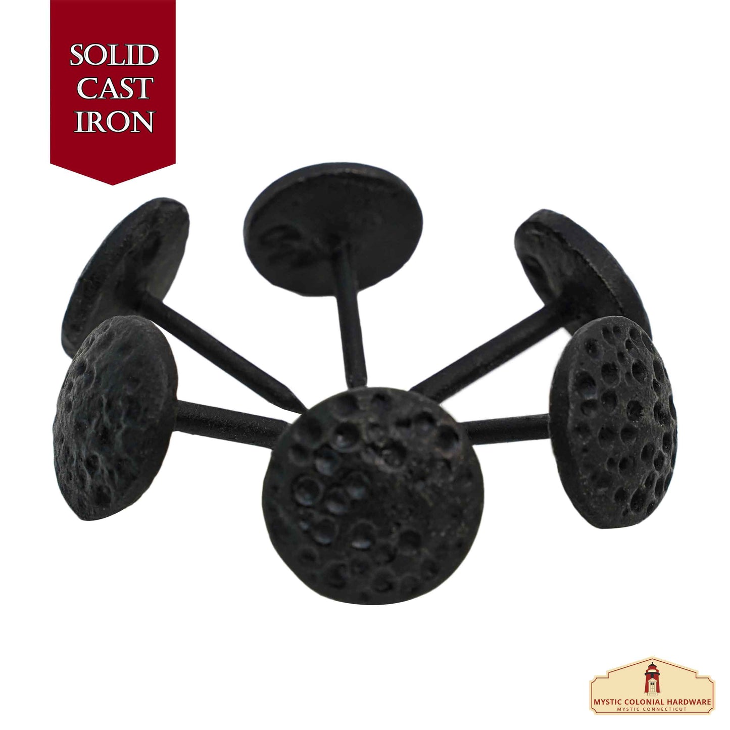 Nails Iron Long Round Clavos Decorative Nails, Hand Forged, Natural Oil Blackened Finish, Set of 6 Pcs