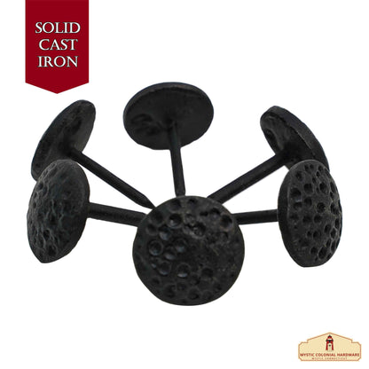 Nails Iron Long Round Clavos Decorative Nails, Hand Forged, Natural Oil Blackened Finish, Set of 6 Pcs