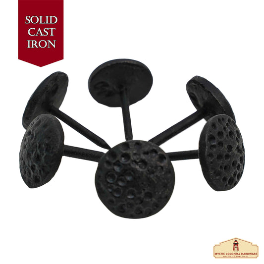 Nails Iron Long Round Clavos Decorative Nails, Hand Forged, Natural Oil Blackened Finish, Set of 6 Pcs