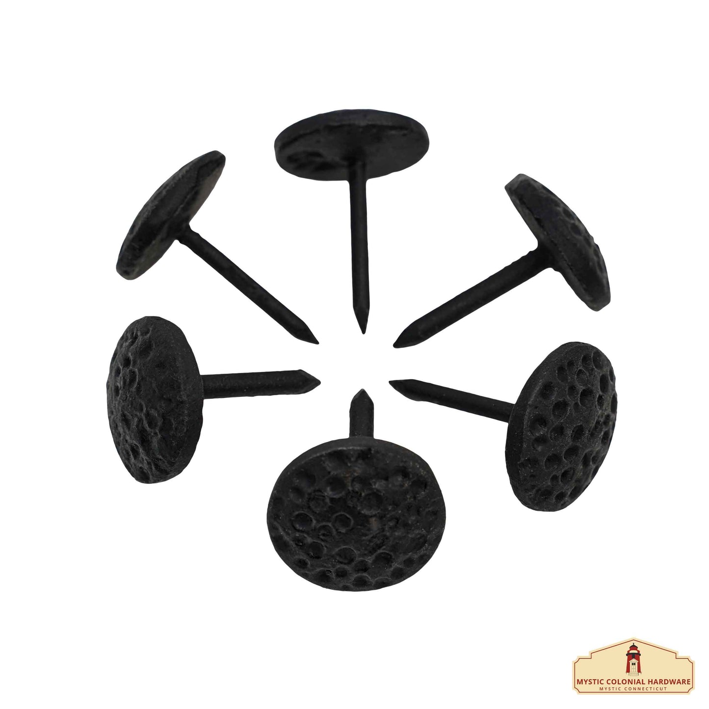 Nails Iron Long Round Clavos Decorative Nails, Hand Forged, Natural Oil Blackened Finish, Set of 6 Pcs