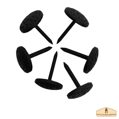 Nails Iron Long Round Clavos Decorative Nails, Hand Forged, Natural Oil Blackened Finish, Set of 6 Pcs