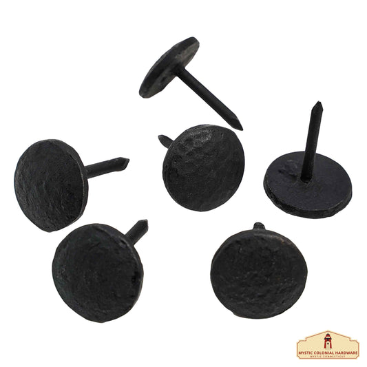 Nails Iron Long Round Clavos Decorative Nails, Hand Forged, Natural Oil Blackened Finish, Pack of 6 Pcs