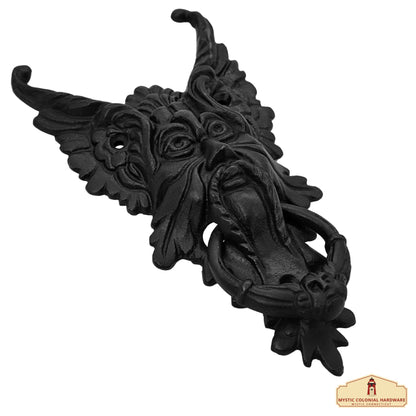 Black Oberon Door Knocker for Front Door 8.2 X 3.9 Inch.Handmade Delightful, Sturdy & Durable at The Fictional World