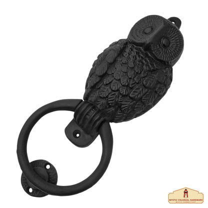 Rustic Cast Iron Owl Door Knocker: Ideal for Victorian, Colonial, Retro, Steampunk, Gothic, and Baroque  Settings, (24.3x9) cm