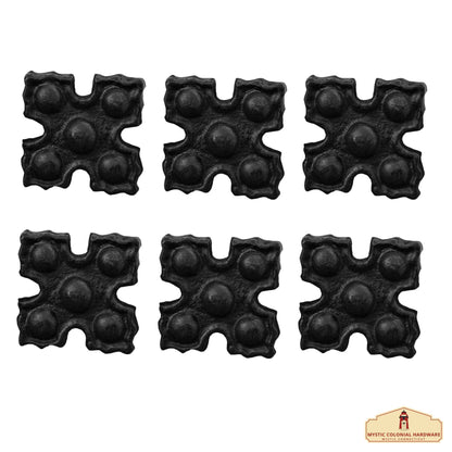 Studs in Set of 6 Pcs Solid Forged Iron Victorian, Colonial, Retro, Steampunck, Gothic, Baroque Medieval