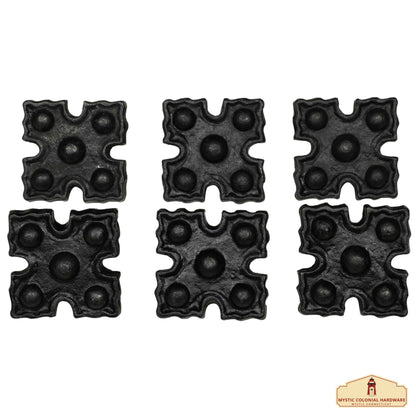 Studs in Set of 6 Pcs SOLID FORGED IRON Victorian, Colonial, Retro, Steampunck, Gothic, Baroque Medieval