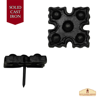 Studs in Set of 6 Pcs SOLID FORGED IRON Victorian, Colonial, Retro, Steampunck, Gothic, Baroque Medieval