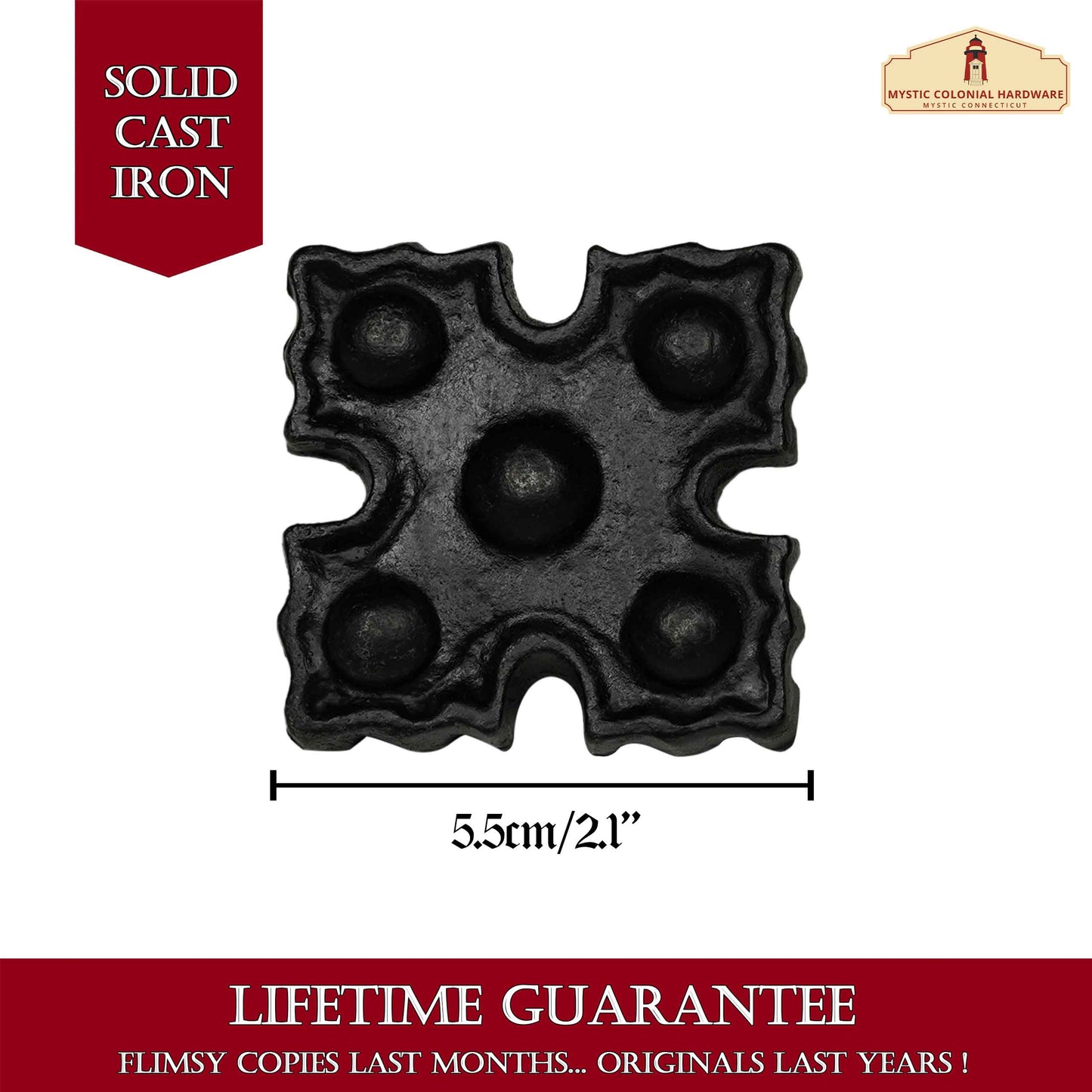 Studs in Set of 6 Pcs SOLID FORGED IRON Victorian, Colonial, Retro, Steampunck, Gothic, Baroque Medieval