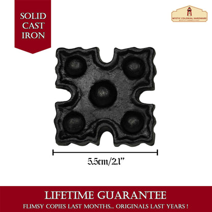 Studs in Set of 6 Pcs SOLID FORGED IRON Victorian, Colonial, Retro, Steampunck, Gothic, Baroque Medieval