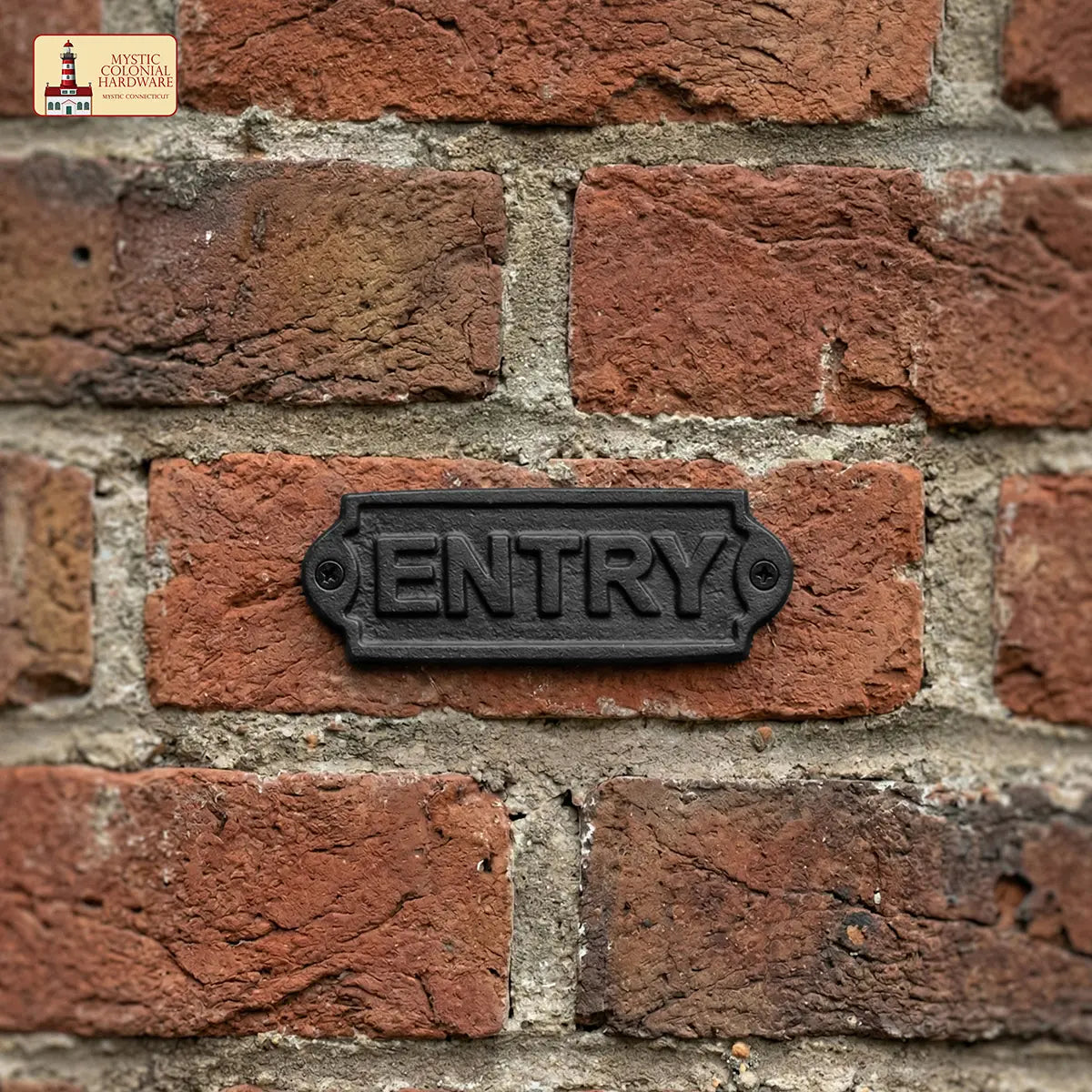Vintage Cast Iron Entry Door Sign - Plaque for Doors, Gates & Entryways