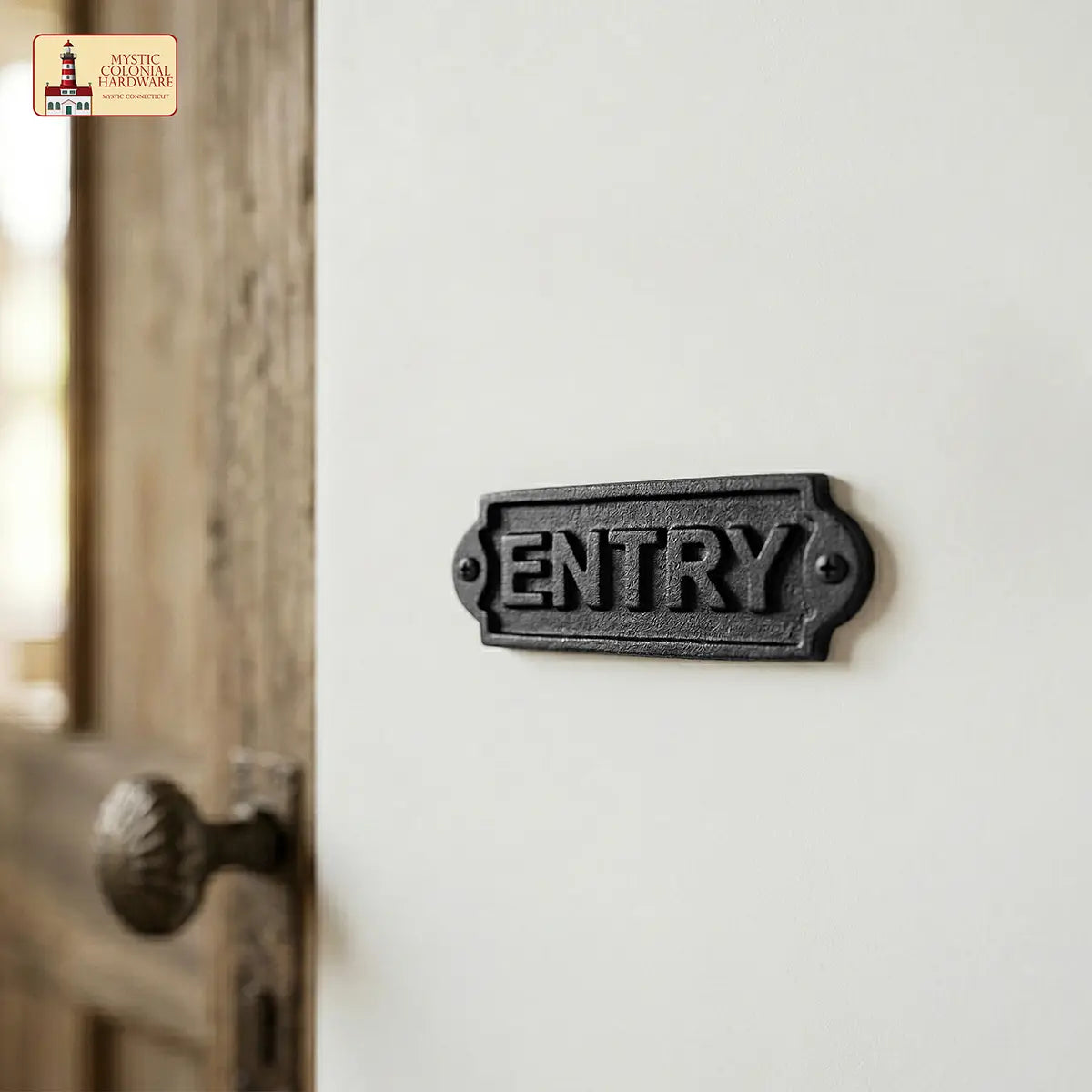 Vintage Cast Iron Entry Door Sign - Plaque for Doors, Gates & Entryways