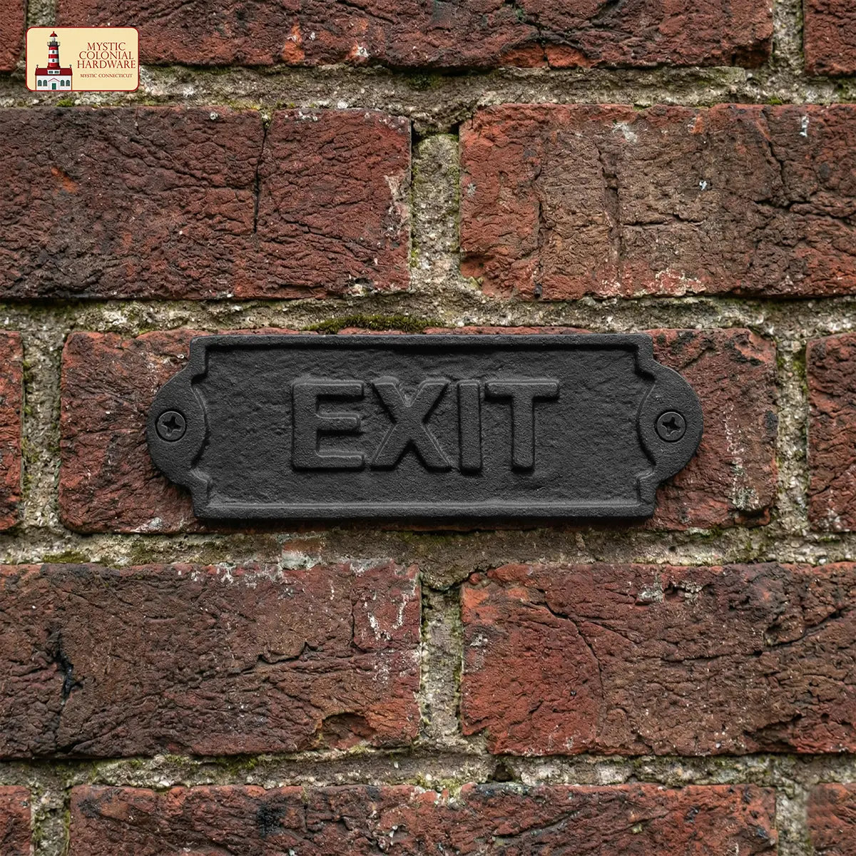 Vintage Cast Iron Exit Door Sign Plaque for Doors, Gates