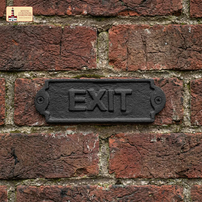 Vintage Cast Iron Exit Door Sign Plaque for Doors, Gates