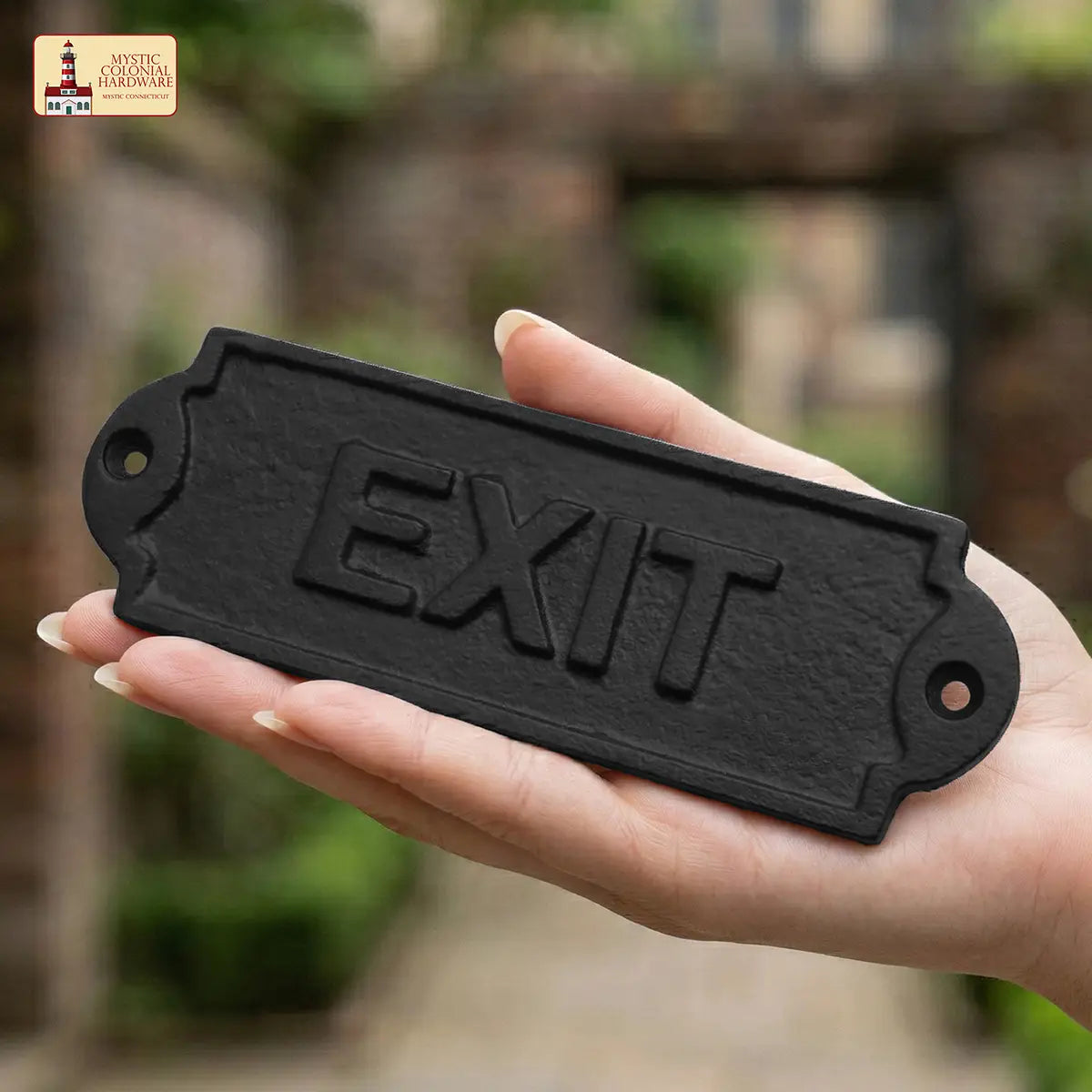 Vintage Cast Iron Exit Door Sign Plaque for Doors, Gates