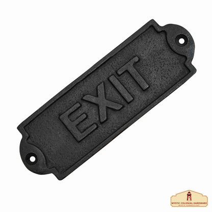 Rustic Cast Iron Exit Sign Plate: Ideal for Victorian, Colonial, Retro, Steampunk, Gothic, and Baroque Settings, (15x5) cm