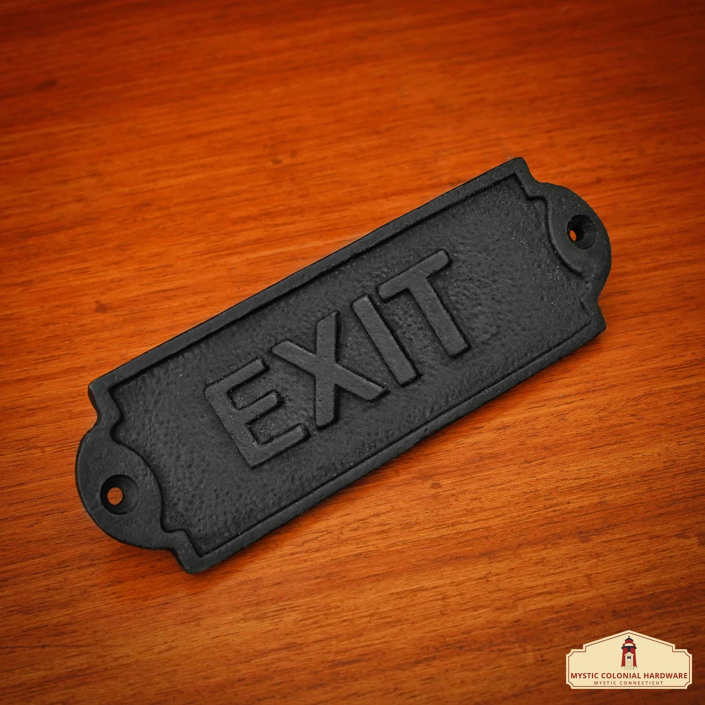 Rustic Cast Iron Exit Sign Plate: Ideal for Victorian, Colonial, Retro, Steampunk, Gothic, and Baroque Settings, (15x5) cm