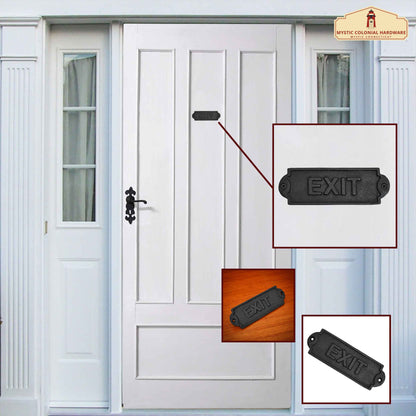 Rustic Cast Iron Exit Sign Plate: Ideal for Victorian, Colonial, Retro, Steampunk, Gothic, and Baroque Settings, (15x5) cm