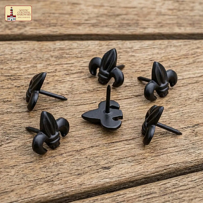 Fleur de Lis Iron Clavos – Cast Iron Decorative Nails for Doors, Gates & Furniture