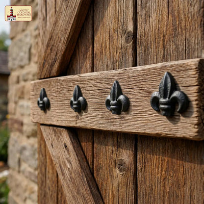 Fleur de Lis Iron Clavos – Cast Iron Decorative Nails for Doors, Gates & Furniture