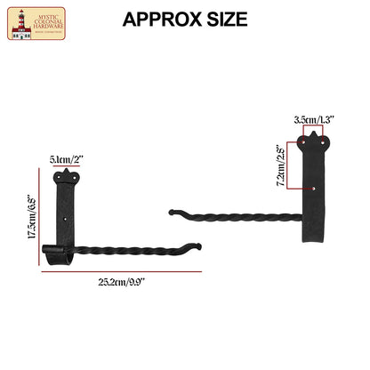 Rustic Hand Forged Ir on Wall Mounting Paper Towel Hanger: Ideal for Victorian, Colonial, Retro, Steampunk, Gothic, Baroque, and Medieval Bathroom Settings, (25.2x5.1x17.5) cm