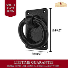 Load image into Gallery viewer, Black Powder Coated Large Ring Front Door Artisan Made Antique Knocker
